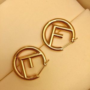 Fendi small “F is Fendi” hoop earrings gold-tone